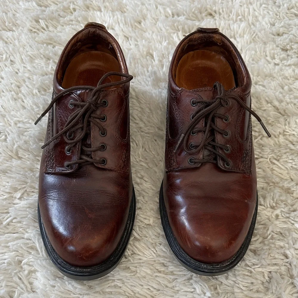 Dunham Ruggards Dark Brown Leather Waterproof Oxford Dress Men’s Shoes Sz 9.5 - Picture 4 of 10